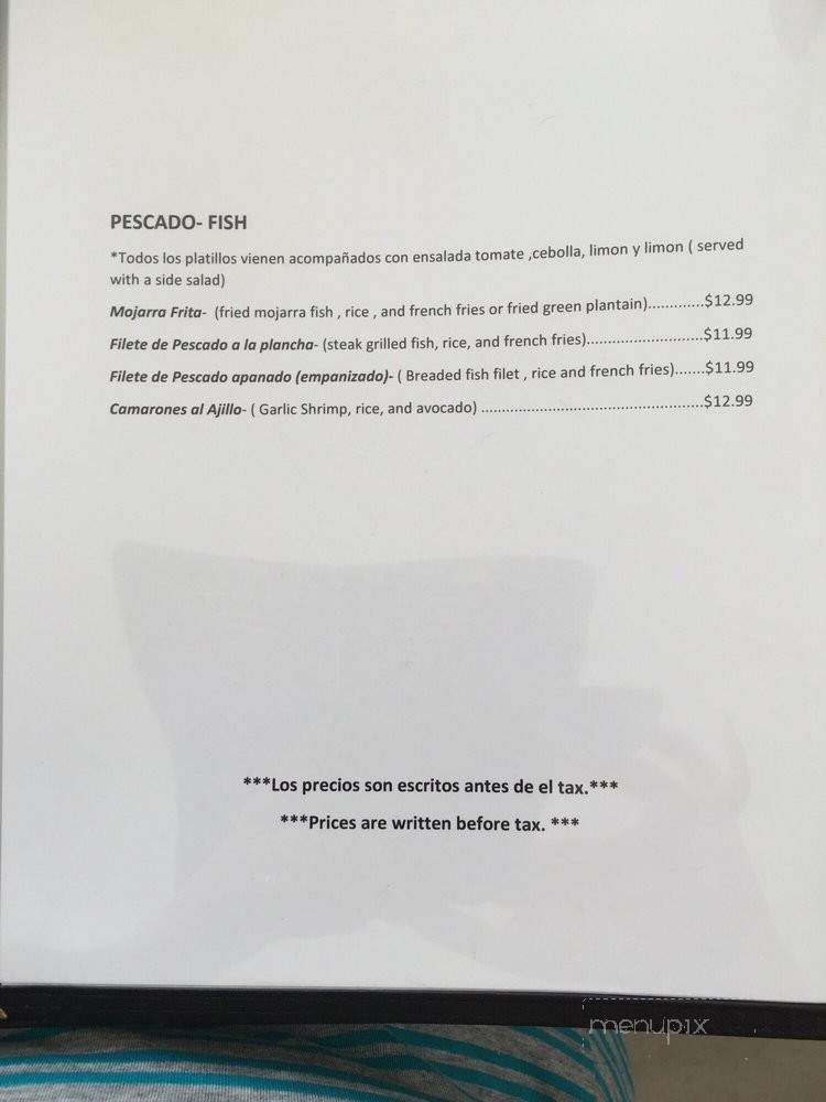 Sabores Colombianos - San Diego, CA menu_pic