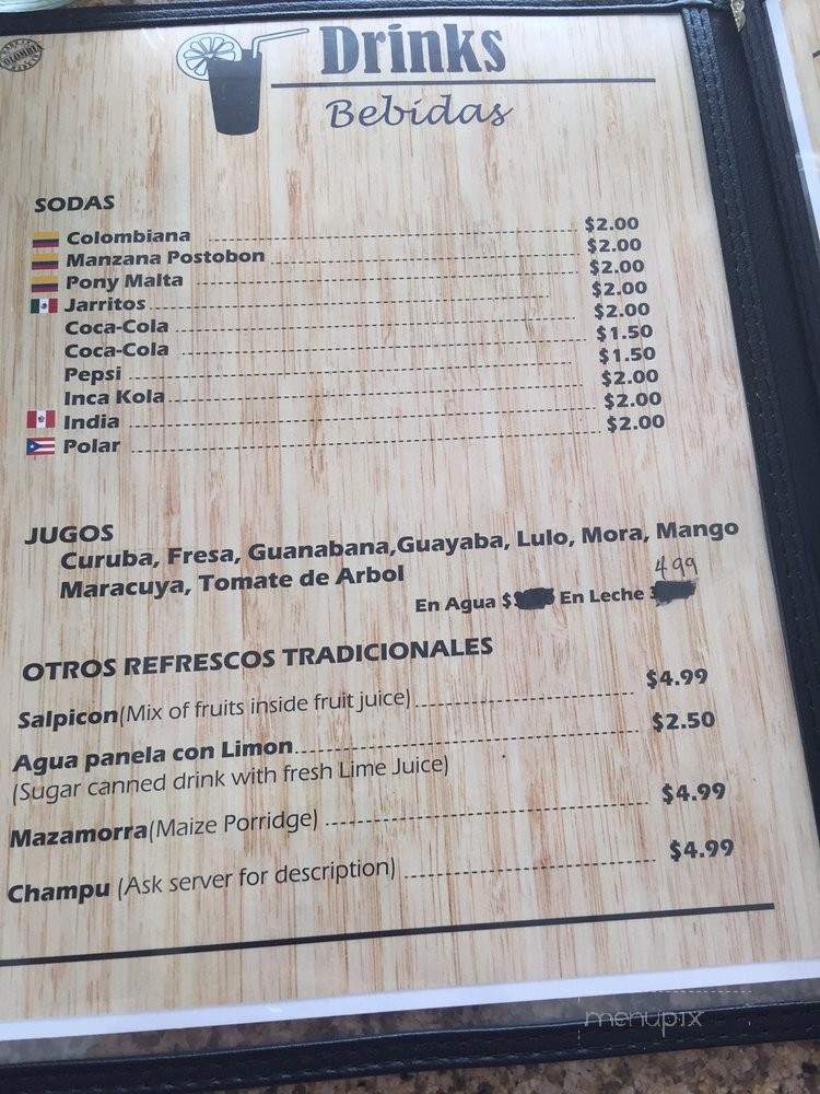 Sabores Colombianos - San Diego, CA menu_pic