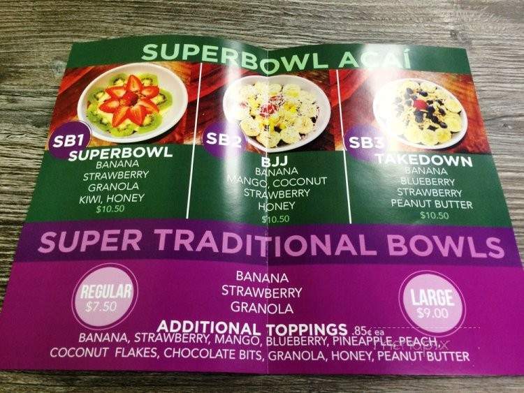 Superbowl Acai & Brazilian Juice Bar - Redondo Beach, CA menu_pic