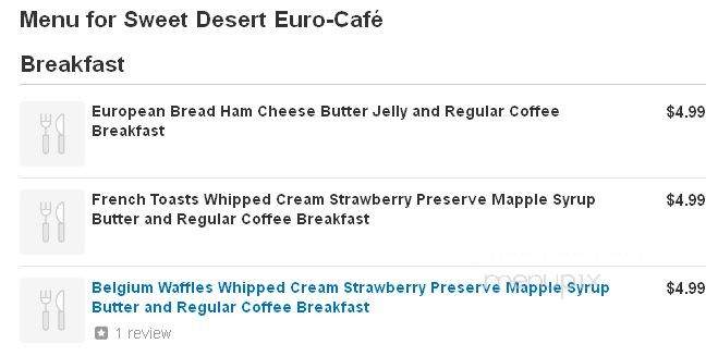 Sweet Desert Euro-Cafe - Tempe, AZ menu_pic