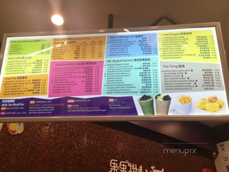 Sweet Dreams Tea and Desserts - San Gabriel, CA menu_pic