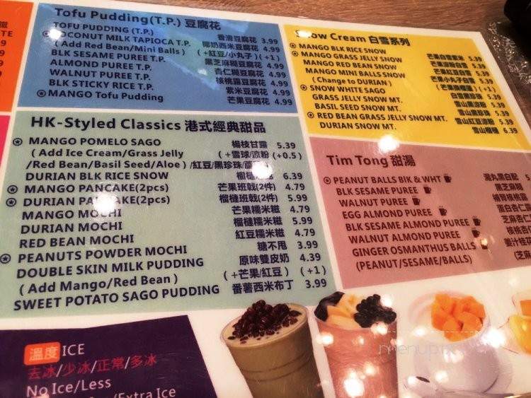 Sweet Dreams Tea and Desserts - San Gabriel, CA menu_pic