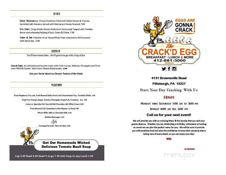 The Crack'd Egg - Pittsburgh, PA menu_pic