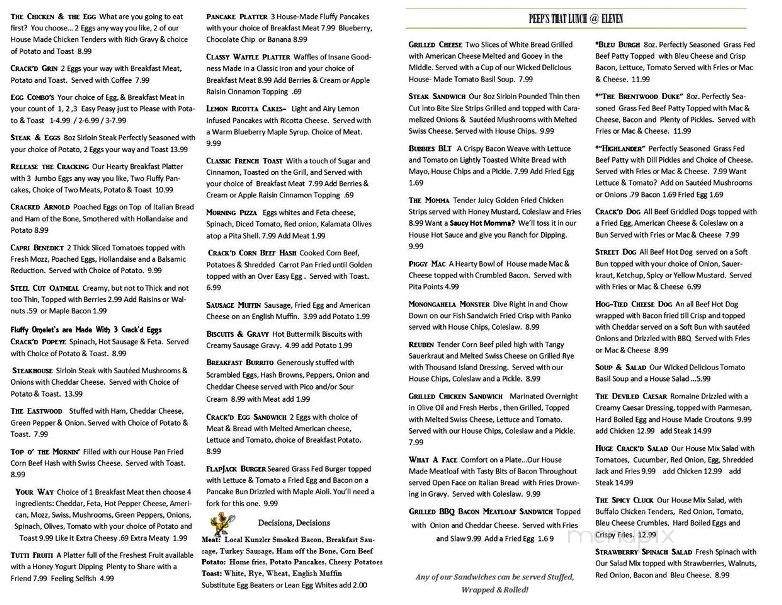 The Crack'd Egg - Pittsburgh, PA menu_pic