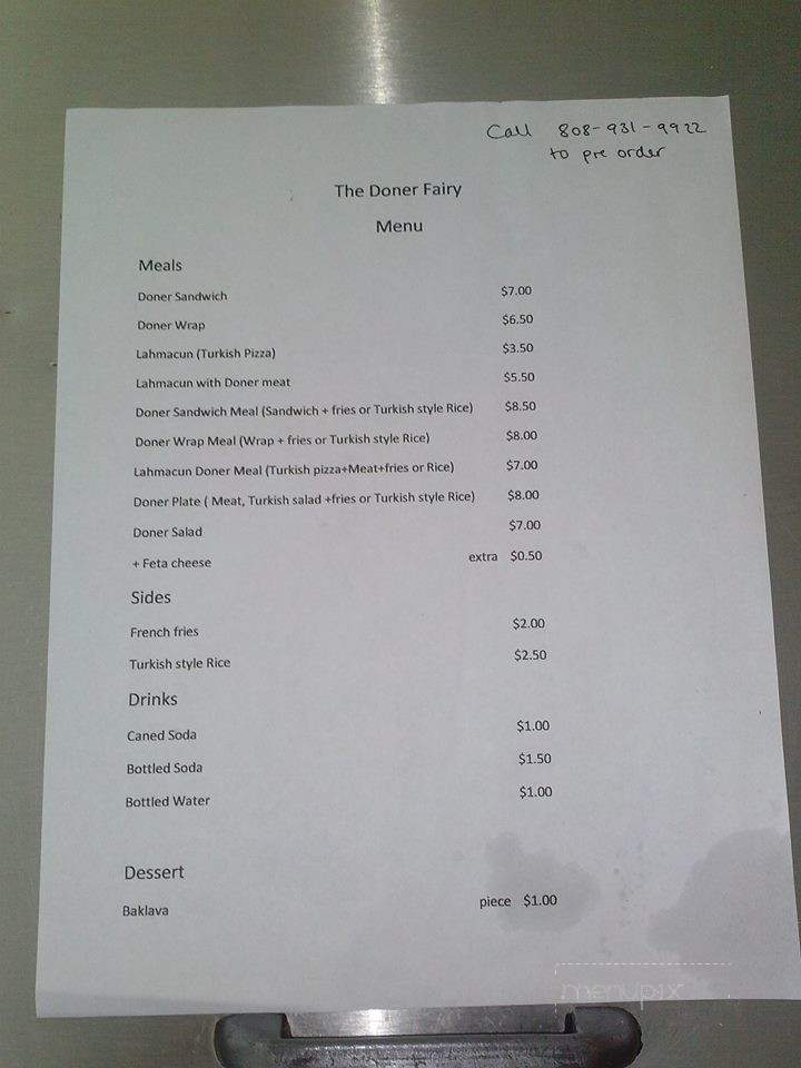 The Doner Fairy - Lawton, OK menu_pic