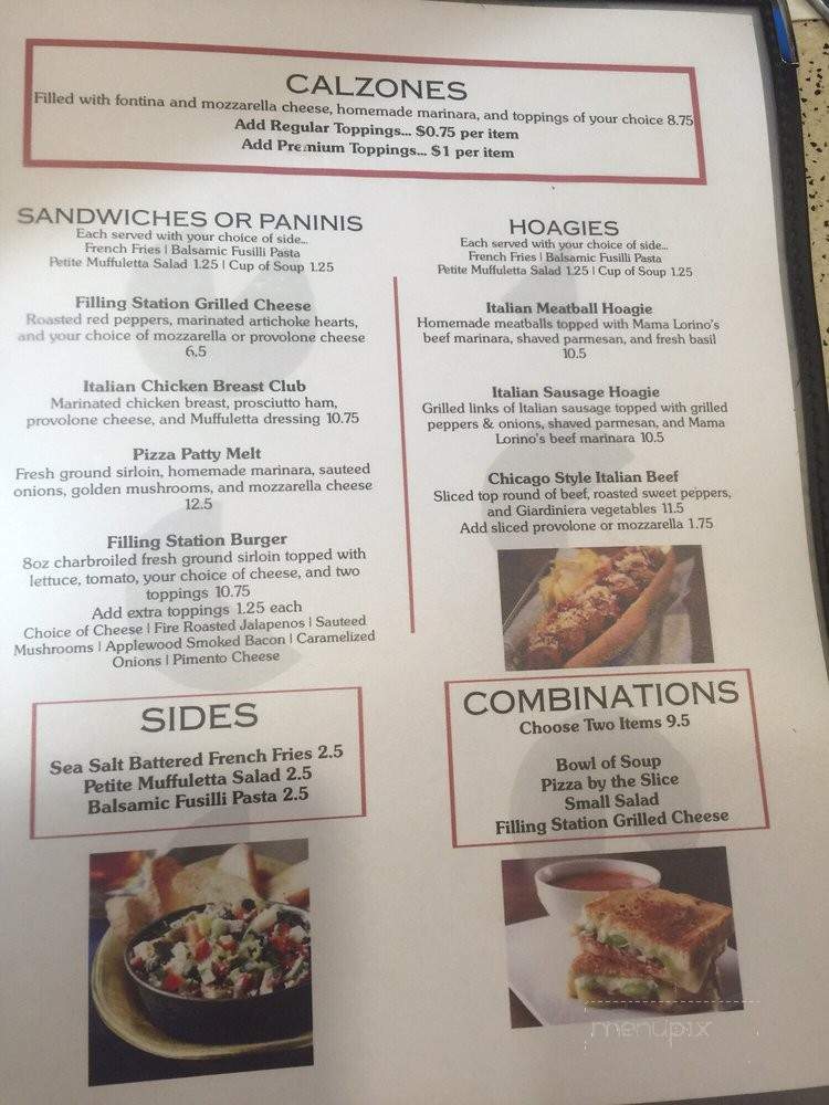 The Filling Station Bar and Grill - Birmingham, AL menu_pic