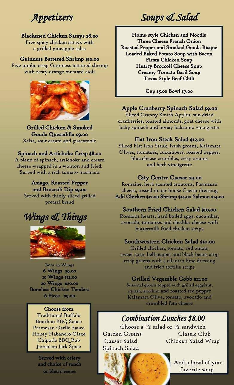 The Grille at City Centre - Springfield, IL menu_pic