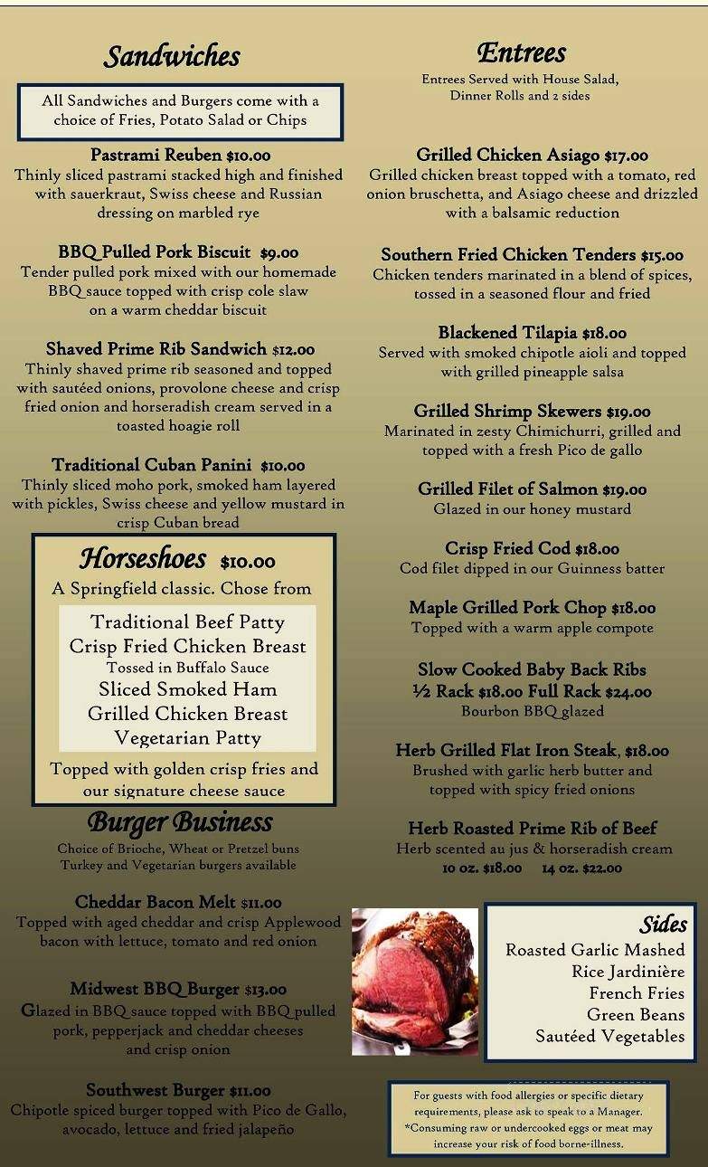 The Grille at City Centre - Springfield, IL menu_pic
