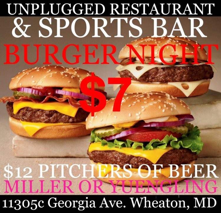 Unplugged Restaurant & Sports Bar - Wheaton, MD menu_pic