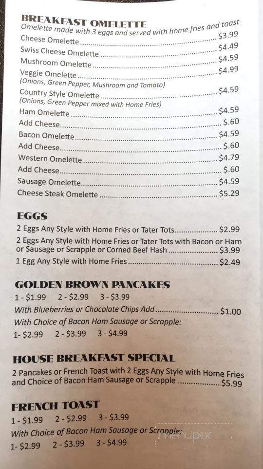 West York Sandwich House - York, PA menu_pic