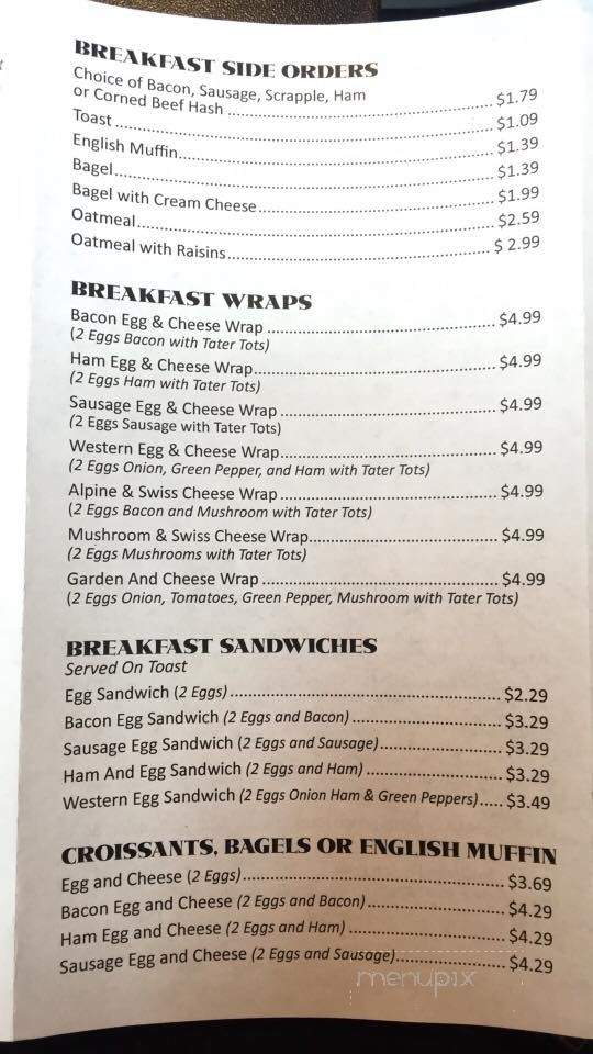 West York Sandwich House - York, PA menu_pic