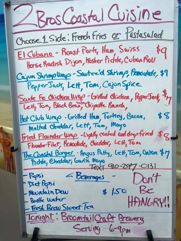 2 Bros Coastal Cuisine - Leland, NC menu_pic