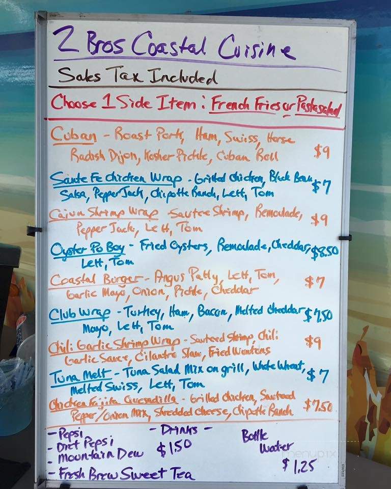 2 Bros Coastal Cuisine - Leland, NC menu_pic