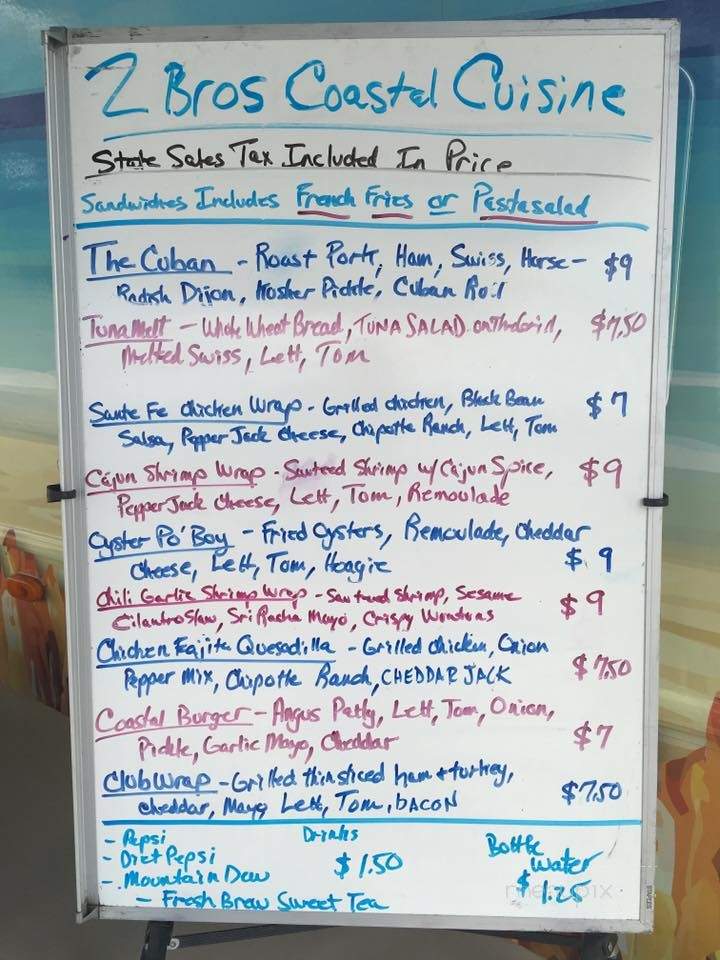 2 Bros Coastal Cuisine - Leland, NC menu_pic