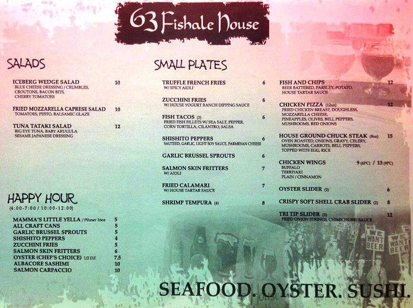 63 Fishale House - Buena Park, CA menu_pic