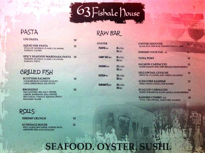 63 Fishale House - Buena Park, CA menu_pic