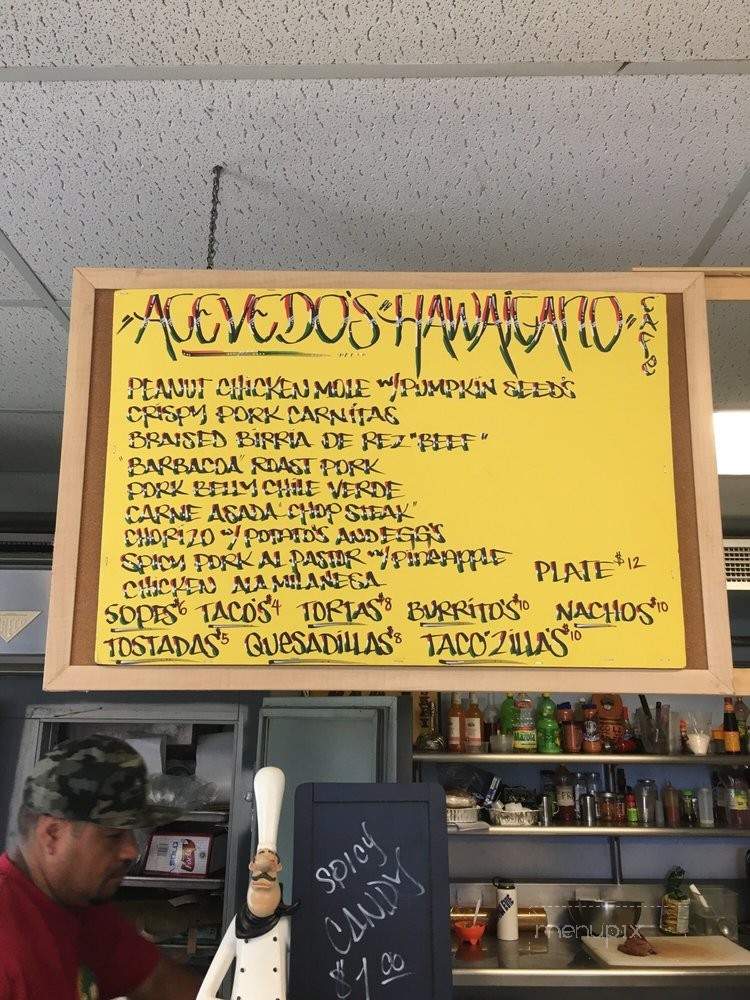 Acevedo Hawaicano Cafe - Kahului, HI menu_pic