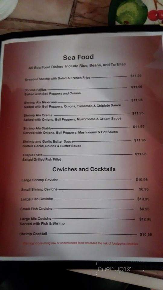 Adriana's Mexican Restaurant - Cottonwood, AZ menu_pic