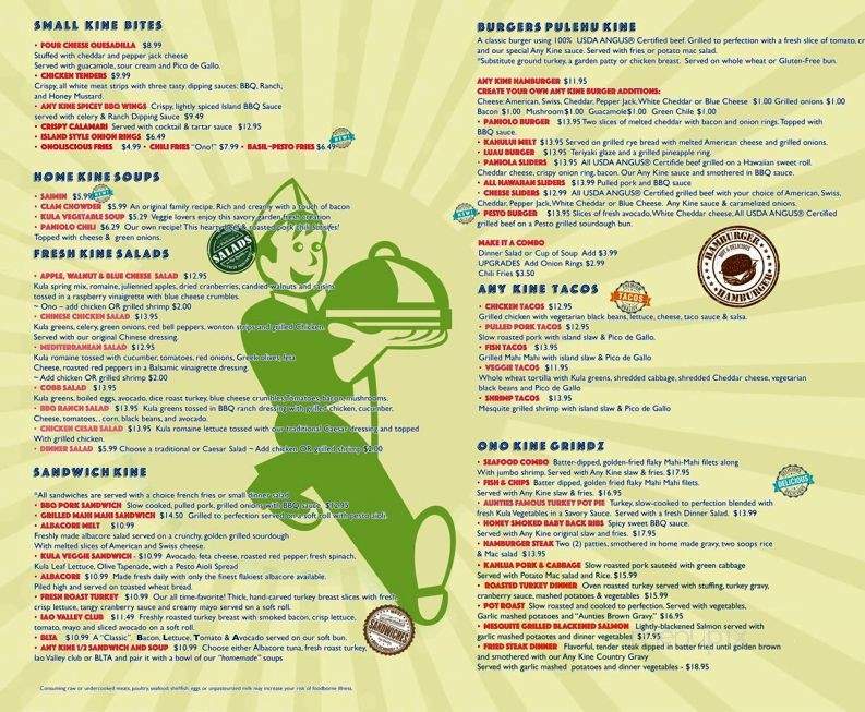 Any Kine Diner - Kahului, HI menu_pic