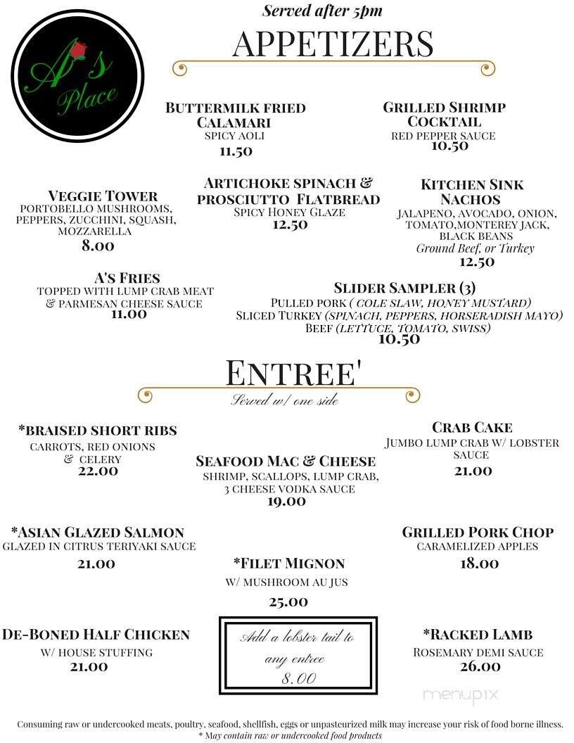 A's Place - Philadelphia, PA menu_pic