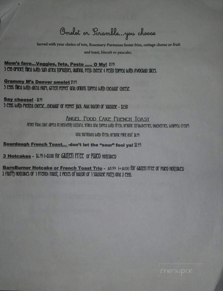 BarnBurner - Rocklin, CA menu_pic