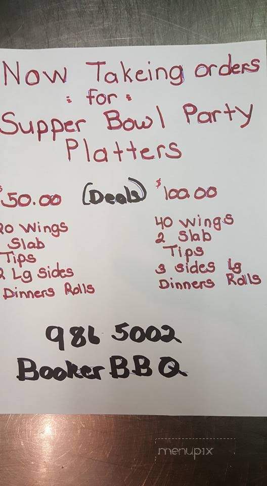 Booker's BBQ - Indianapolis, IN menu_pic