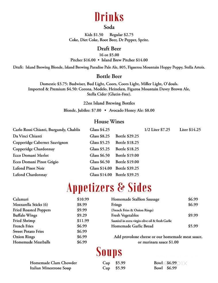 Borrello's Pizza And Pastaria - Carpinteria, CA menu_pic