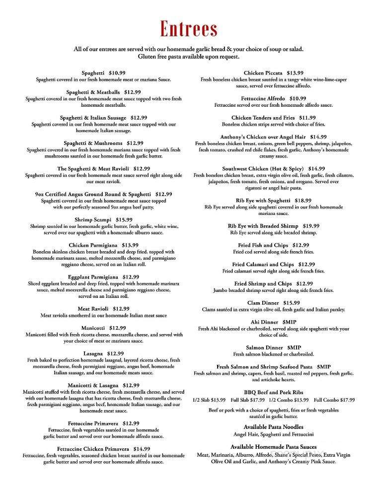 Borrello's Pizza And Pastaria - Carpinteria, CA menu_pic