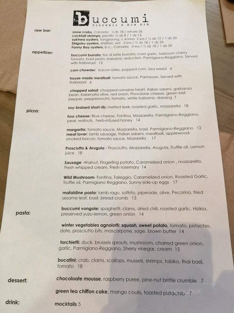 Buccumi - Rowland Heights, CA menu_pic