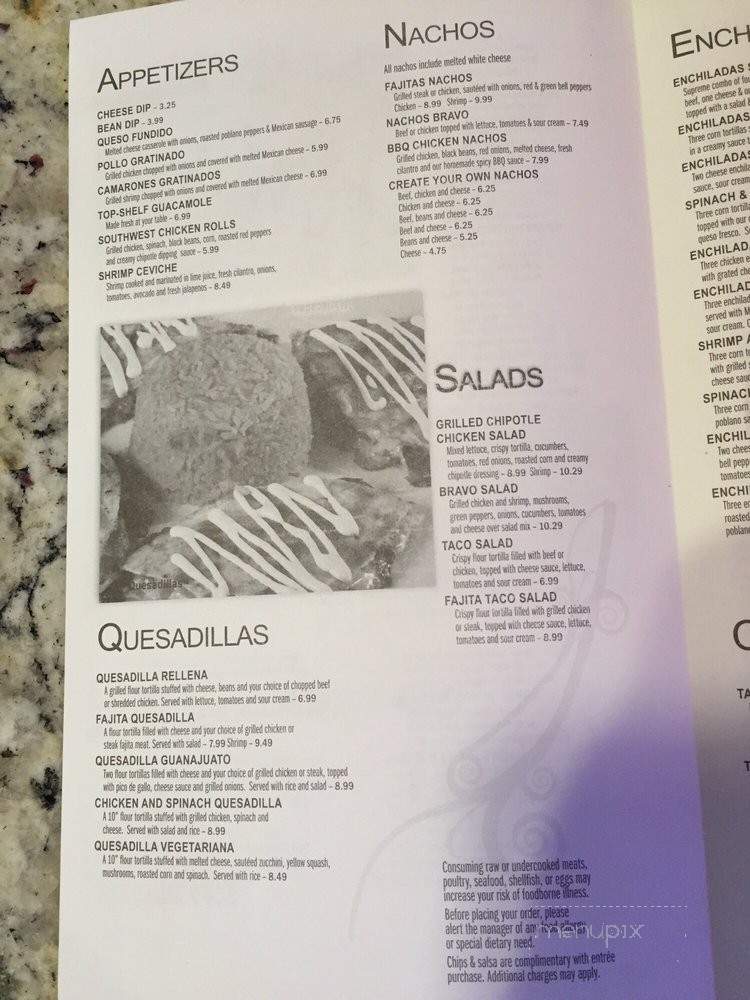 Cantina Bravo - Tahlequah, OK menu_pic