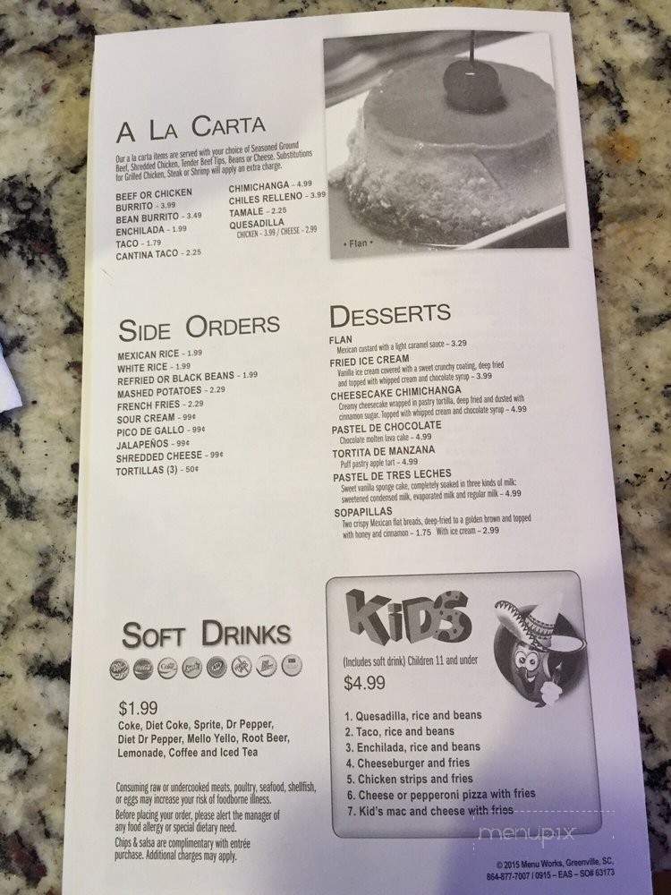 Cantina Bravo - Tahlequah, OK menu_pic