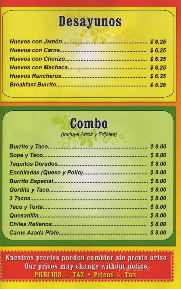 Carnitas Michoacanas #2 - Downey, CA menu_pic