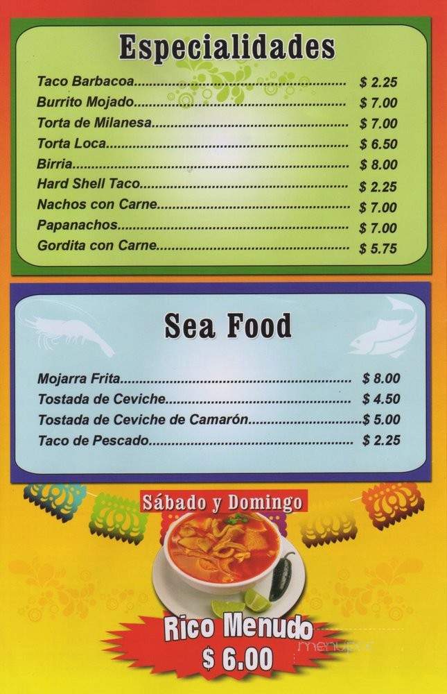 Carnitas Michoacanas #2 - Downey, CA menu_pic