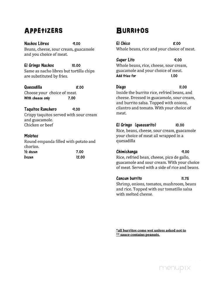 Casa Azul - Santa Rosa, CA menu_pic