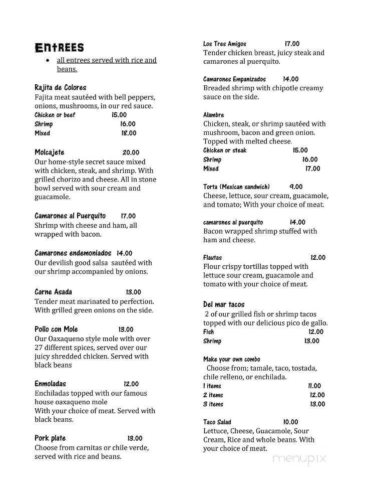 Casa Azul - Santa Rosa, CA menu_pic