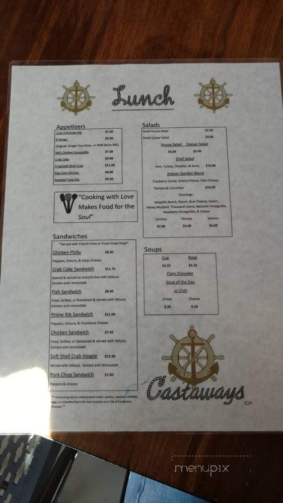 Castaway's Southern Cuisine - Mexico Beach, FL menu_pic