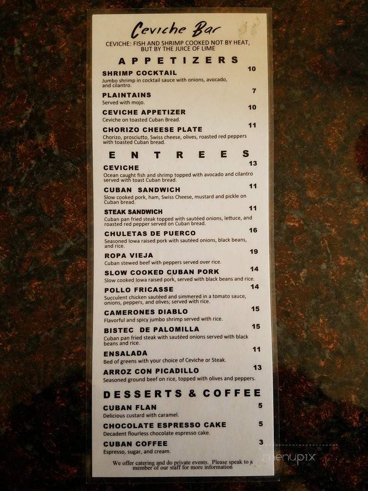 Ceviche Bar - Des Moines, IA menu_pic