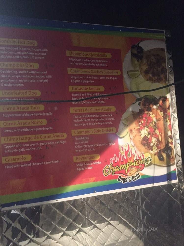 Champion Dogs and Grill - Tucson, AZ menu_pic