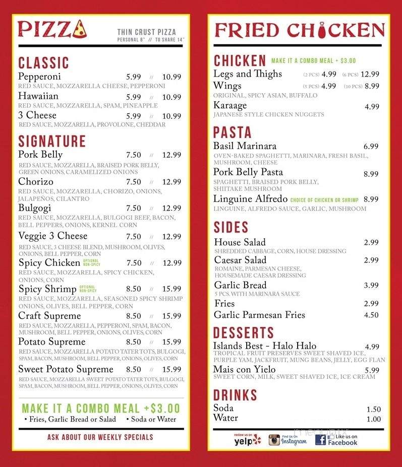 Craft Pizza n Chicken - Los Angeles, CA menu_pic