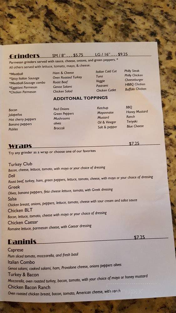 Dads - Enfield, CT menu_pic
