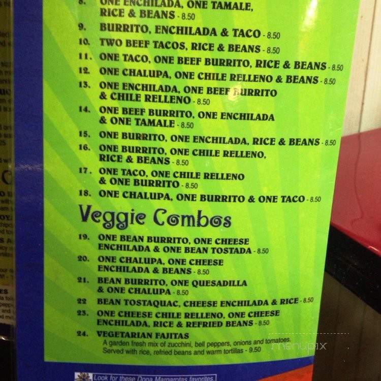 Dona Margarolas - Yellow Springs, OH menu_pic
