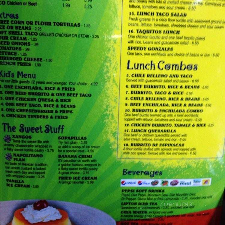 Dona Margarolas - Yellow Springs, OH menu_pic