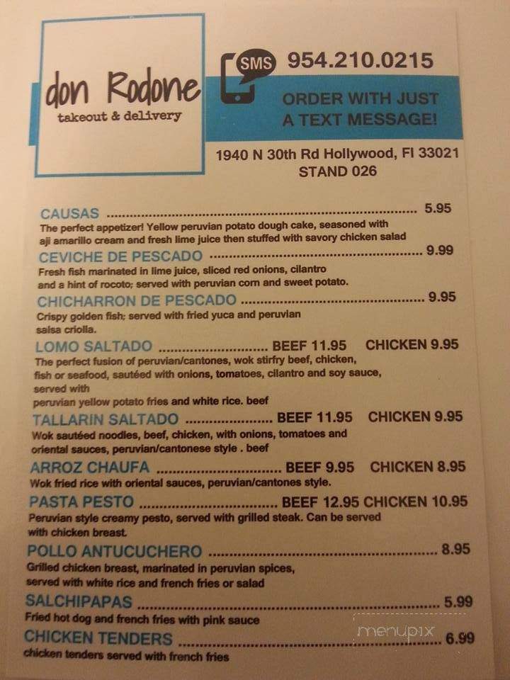 Don Rodone - Hollywood, FL menu_pic