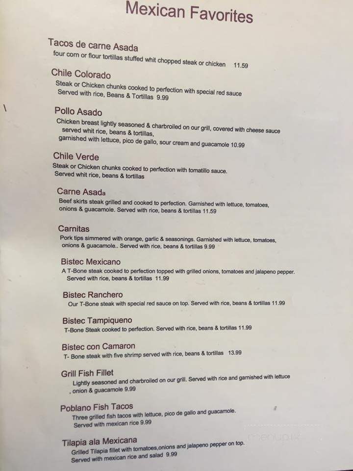 El Poblano - Fairfield Bay, AR menu_pic