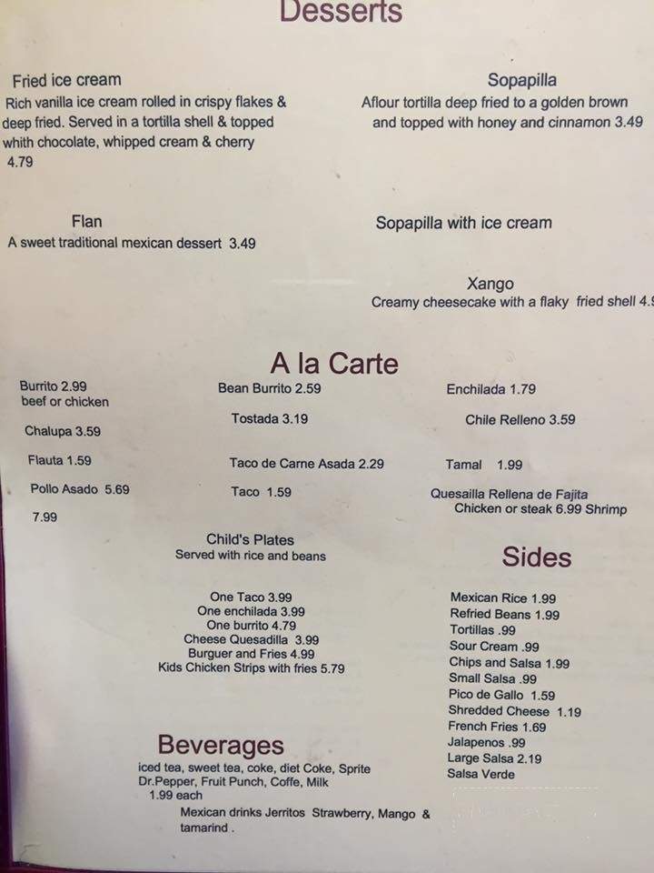 El Poblano - Fairfield Bay, AR menu_pic