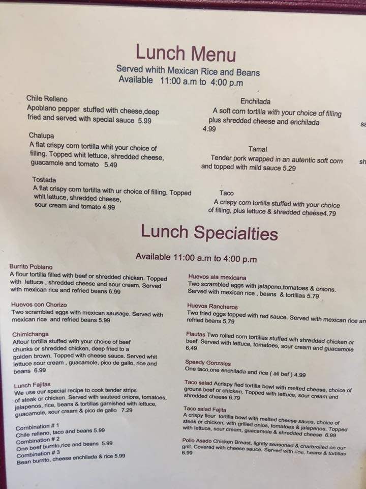 El Poblano - Fairfield Bay, AR menu_pic