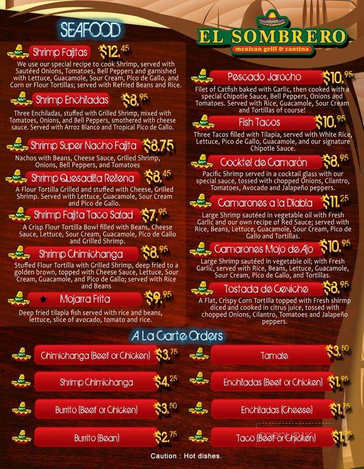 El Sombrero Mexican Grill & Cantina - Broken Arrow, OK menu_pic