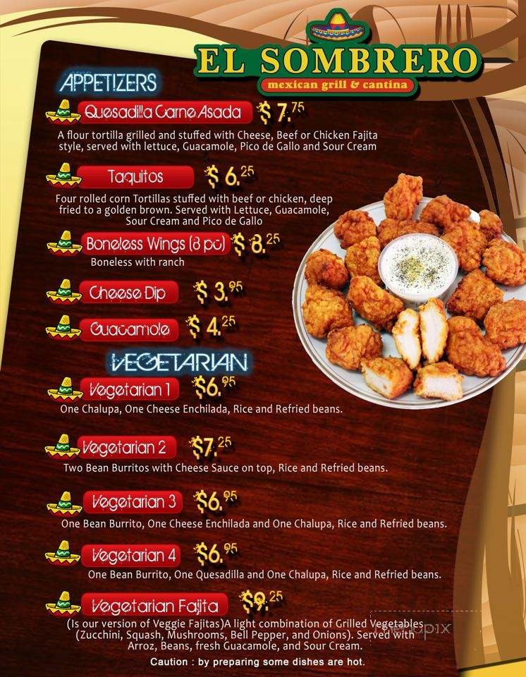 El Sombrero Mexican Grill & Cantina - Broken Arrow, OK menu_pic