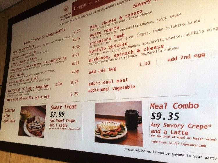 Espresso Minute - Boston, MA menu_pic