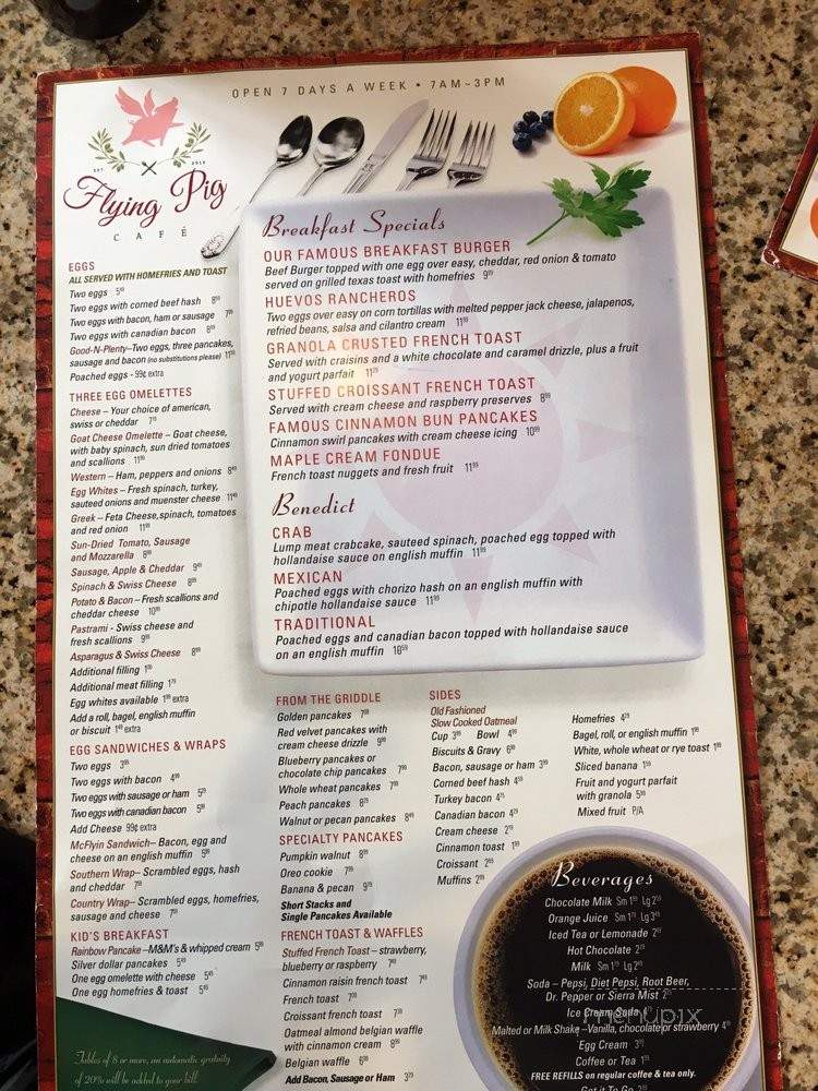 Flying Pig Cafe - Miller Place, NY menu_pic